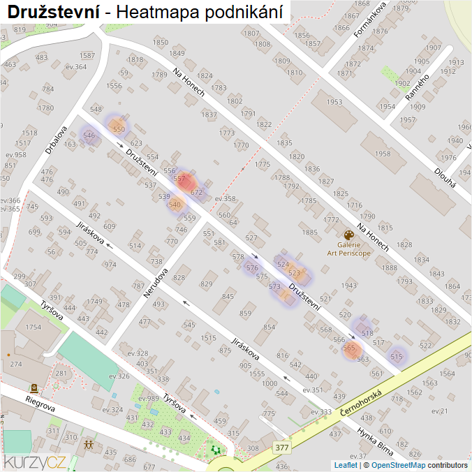 Mapa Družstevní - Firmy v ulici.
