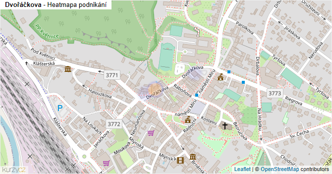 Dvořáčkova - mapa podnikání