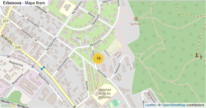Erbenova - mapa firem