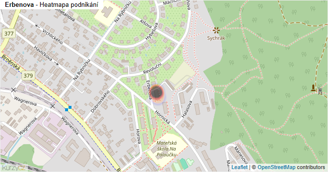 Erbenova - mapa podnikání