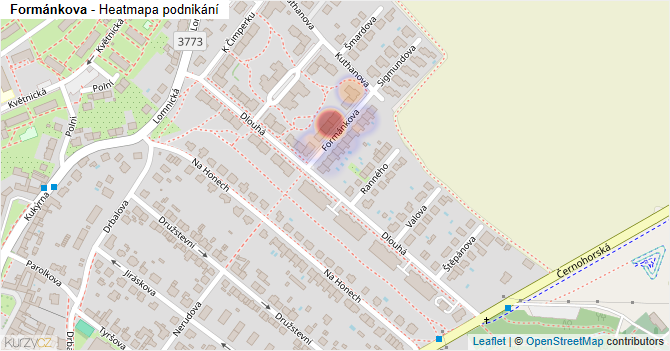 Formánkova - mapa podnikání