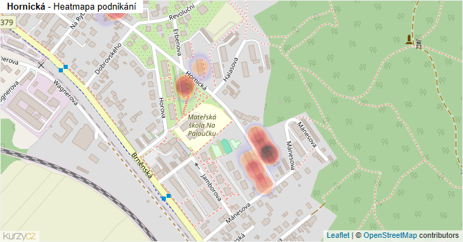Hornická - mapa podnikání