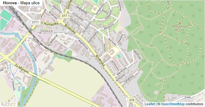 Horova - mapa ulice