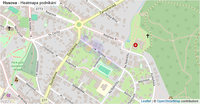 Husova - mapa podnikání