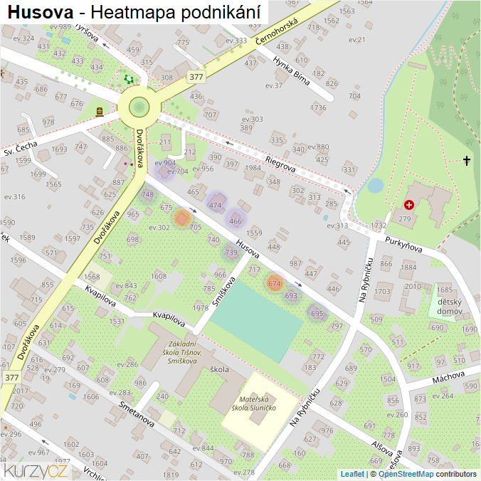 Mapa Husova - Firmy v ulici.