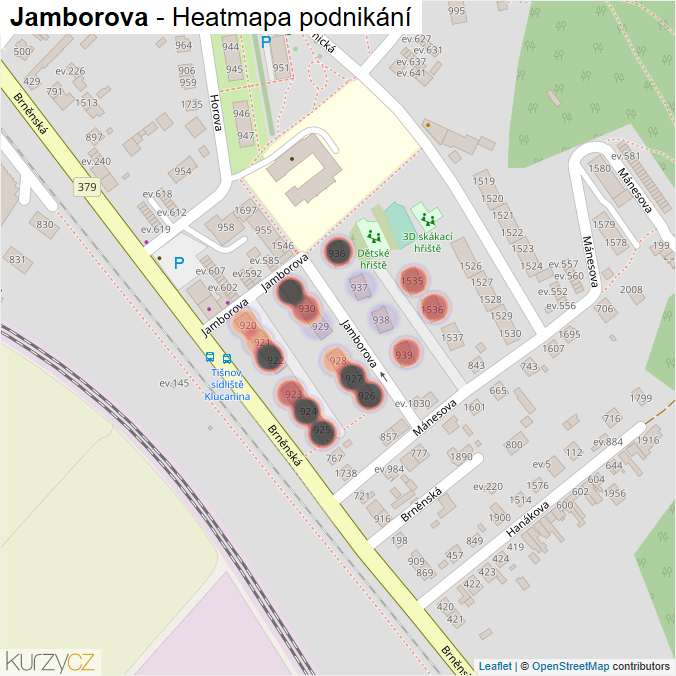 Mapa Jamborova - Firmy v ulici.