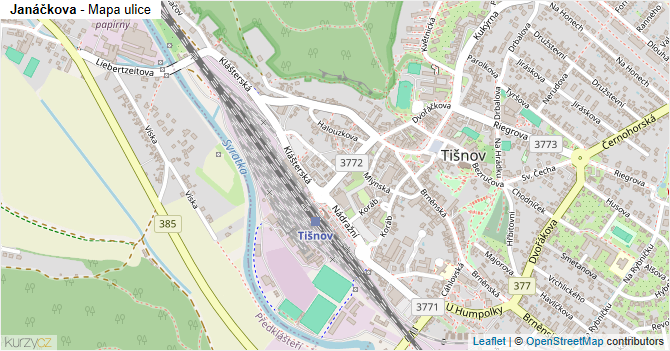 Janáčkova - mapa ulice