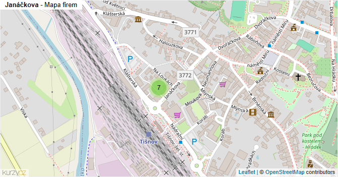 Janáčkova - mapa firem