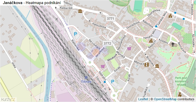 Janáčkova - mapa podnikání