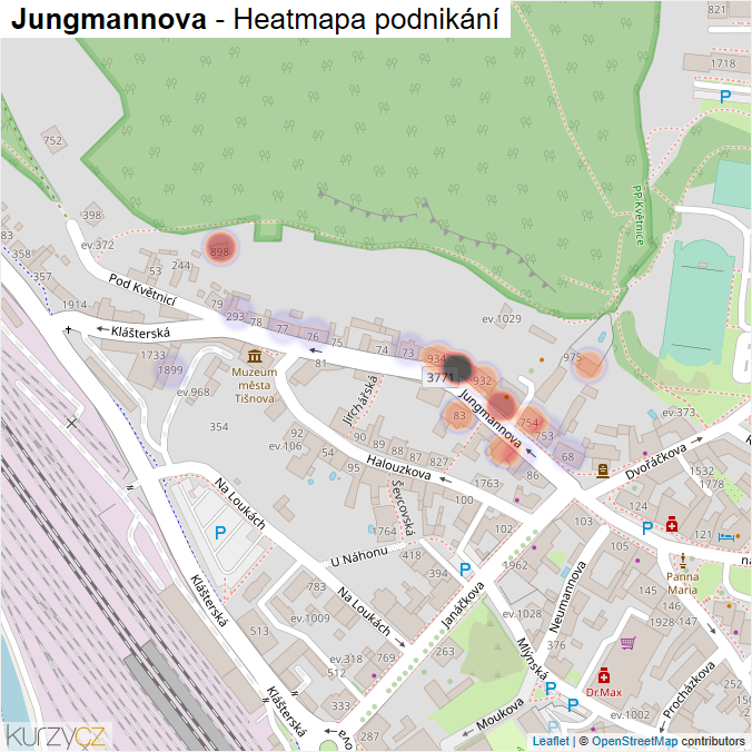 Mapa Jungmannova - Firmy v ulici.