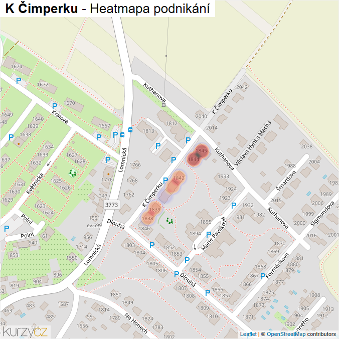 Mapa K Čimperku - Firmy v ulici.