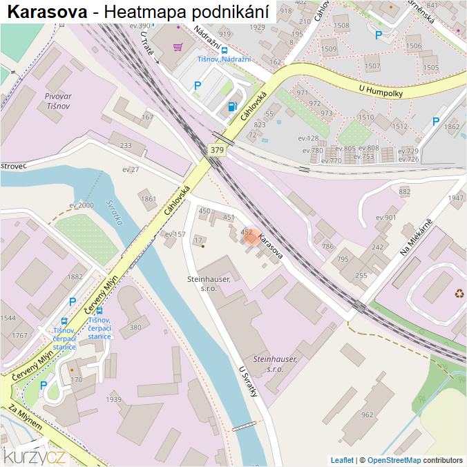 Mapa Karasova - Firmy v ulici.