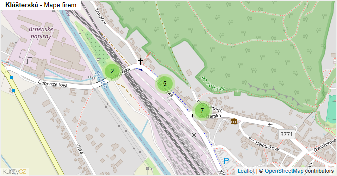 Klášterská - mapa firem