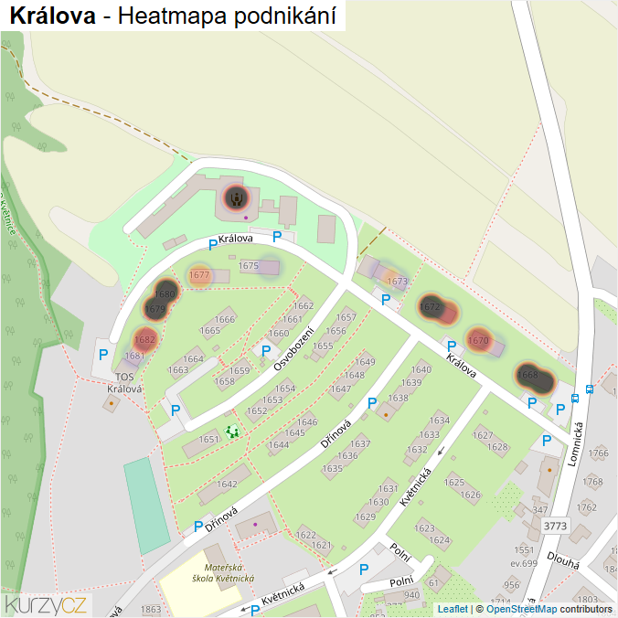 Mapa Králova - Firmy v ulici.