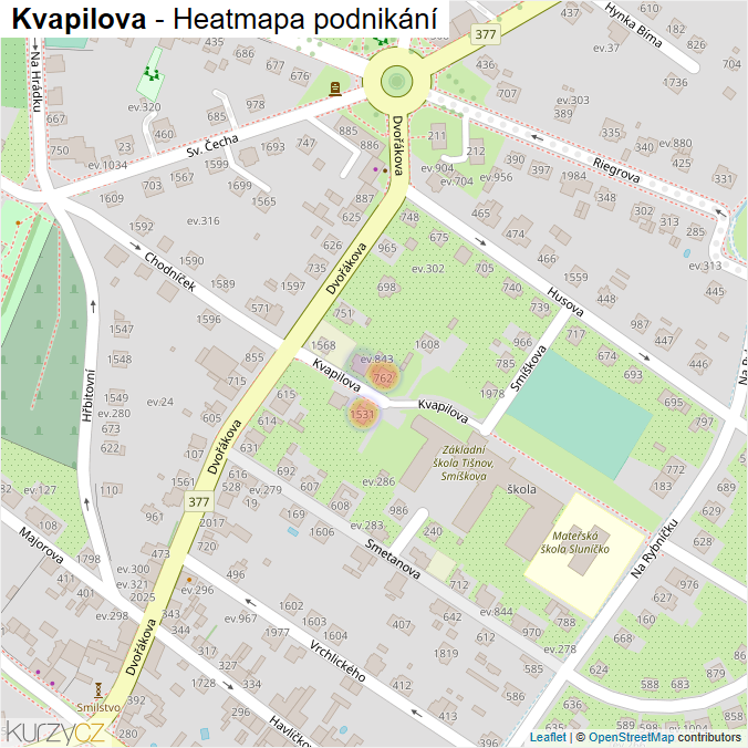Mapa Kvapilova - Firmy v ulici.