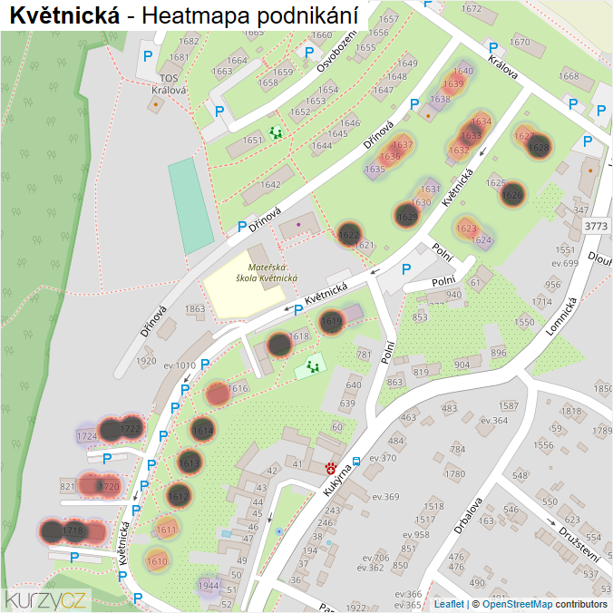 Mapa Květnická - Firmy v ulici.