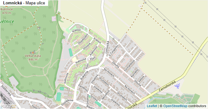Lomnická - mapa ulice