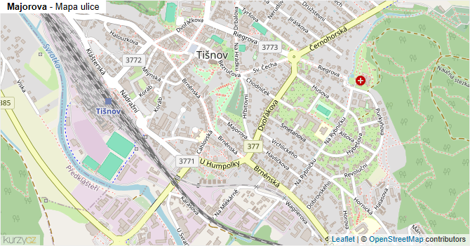 Majorova - mapa ulice