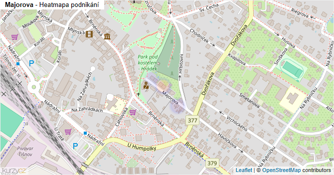 Majorova - mapa podnikání