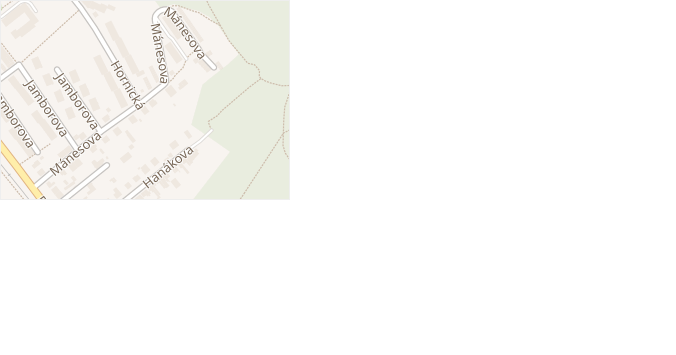 Mánesova v obci Tišnov - mapa ulice