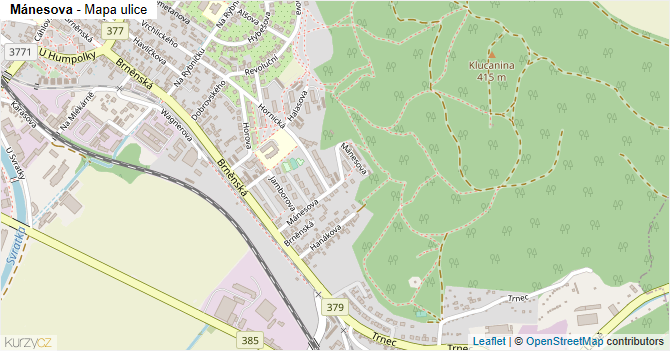 Mánesova - mapa ulice