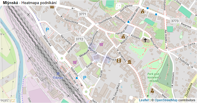 Mlýnská - mapa podnikání