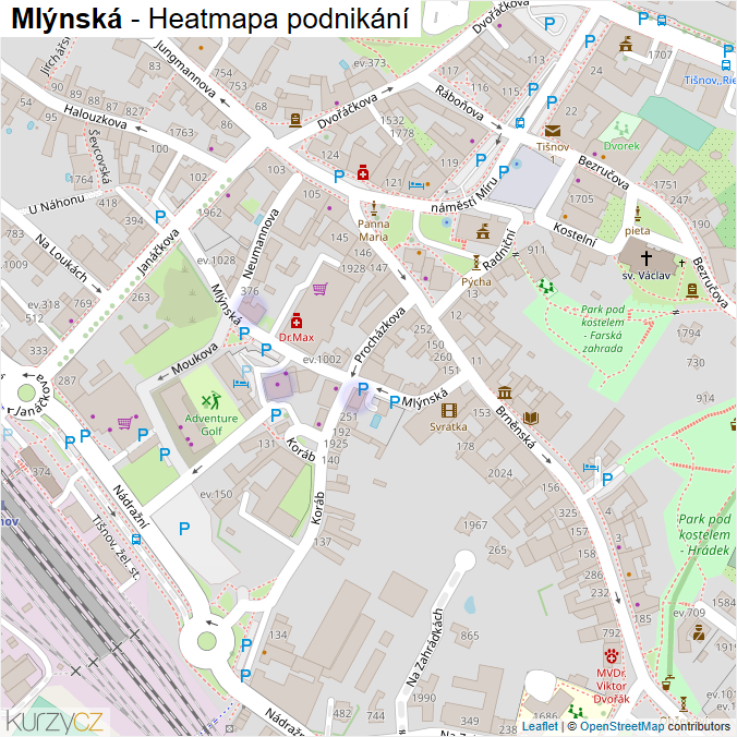 Mapa Mlýnská - Firmy v ulici.