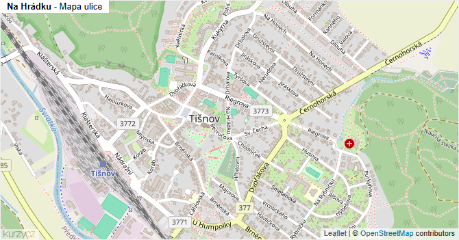 Na Hrádku - mapa ulice