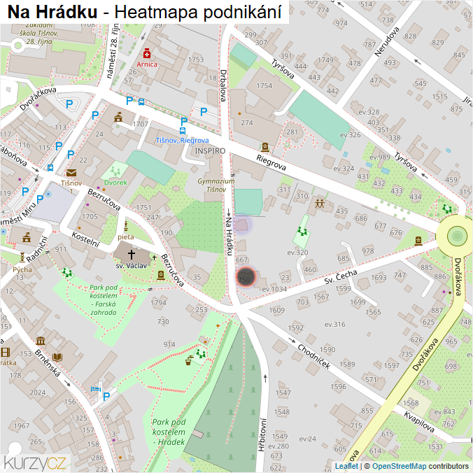 Mapa Na Hrádku - Firmy v ulici.