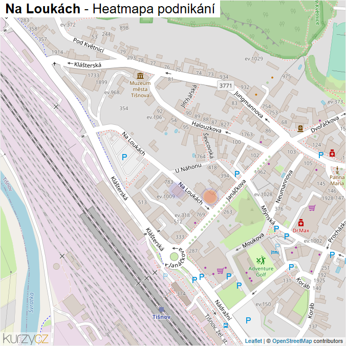 Mapa Na Loukách - Firmy v ulici.
