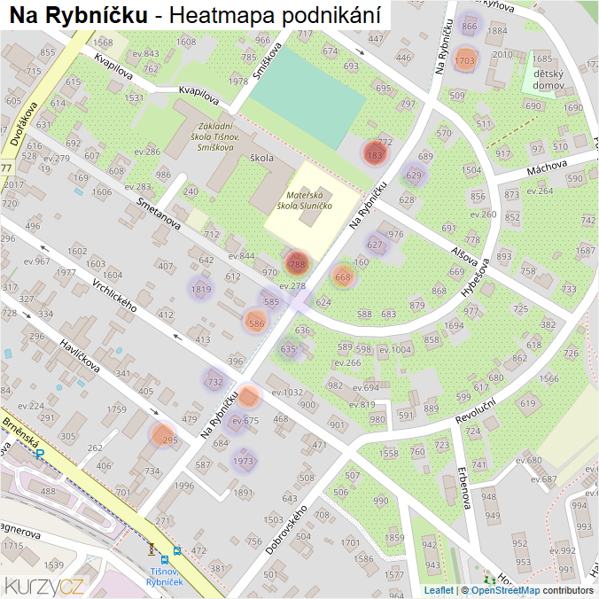 Mapa Na Rybníčku - Firmy v ulici.