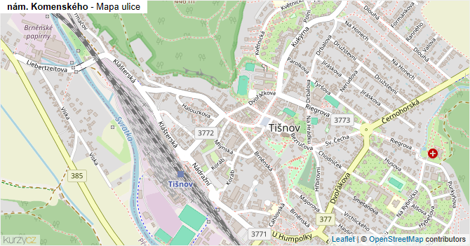 nám. Komenského - mapa ulice