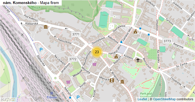 nám. Komenského - mapa firem
