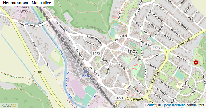 Neumannova - mapa ulice