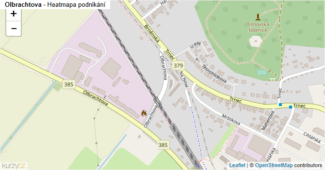 Olbrachtova - mapa podnikání