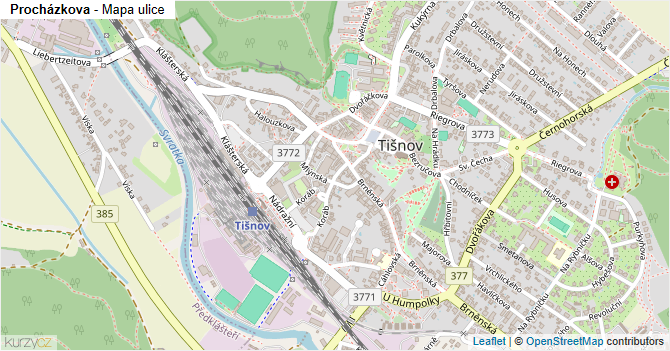 Procházkova - mapa ulice