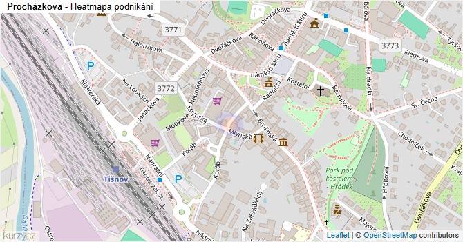 Procházkova - mapa podnikání