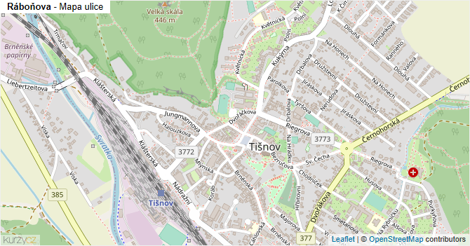 Ráboňova - mapa ulice