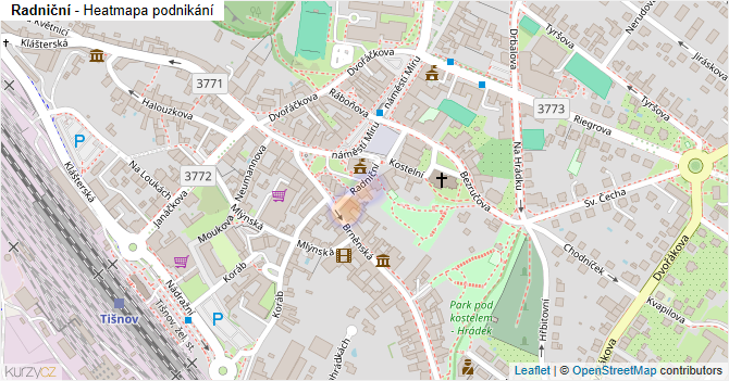 Radniční - mapa podnikání
