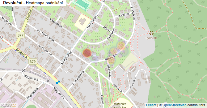 Revoluční - mapa podnikání