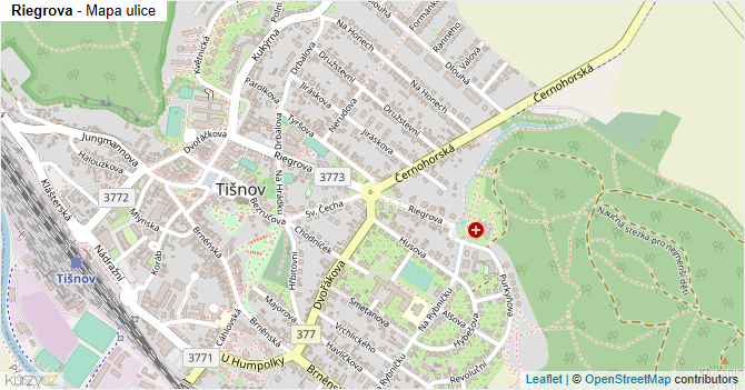 Riegrova - mapa ulice