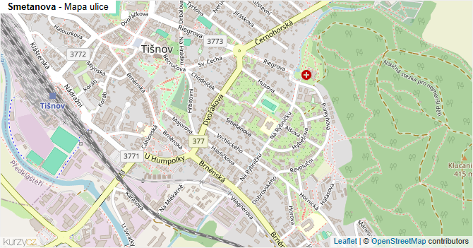 Smetanova - mapa ulice
