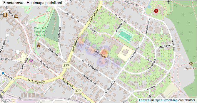 Smetanova - mapa podnikání