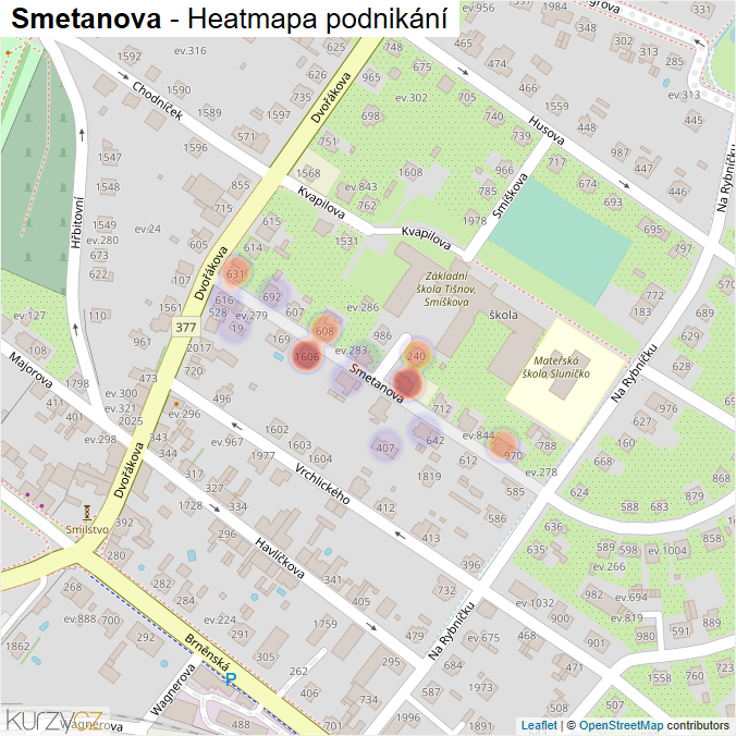 Mapa Smetanova - Firmy v ulici.