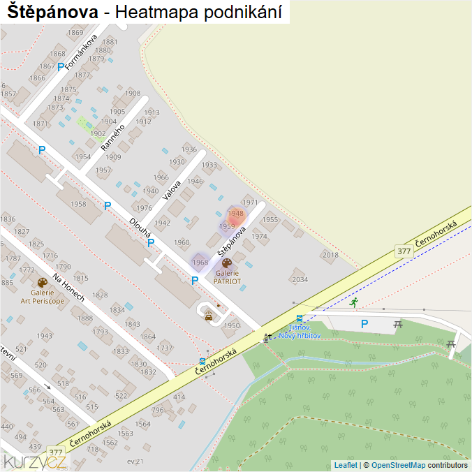 Mapa Štěpánova - Firmy v ulici.