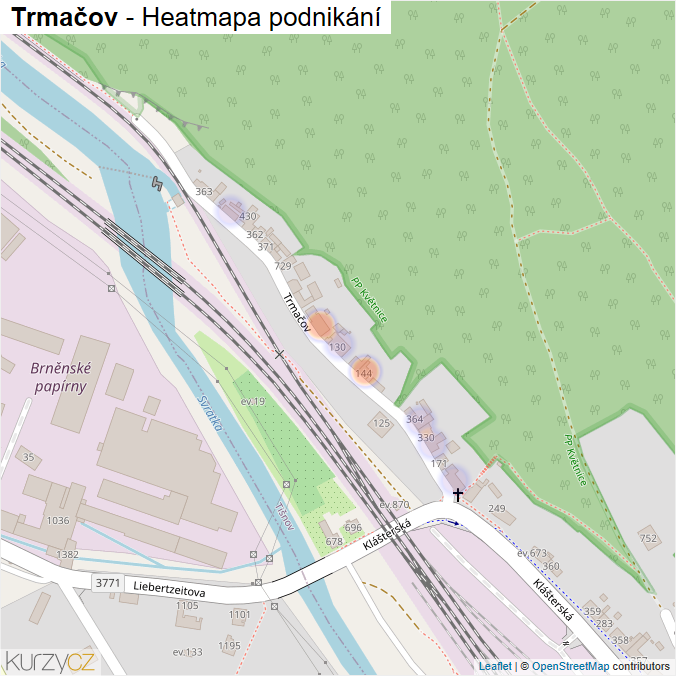 Mapa Trmačov - Firmy v ulici.