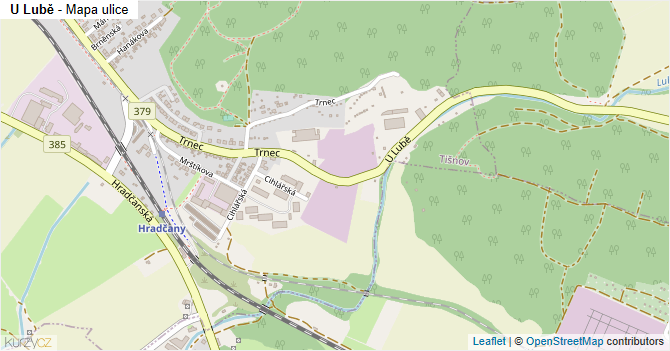U Lubě - mapa ulice