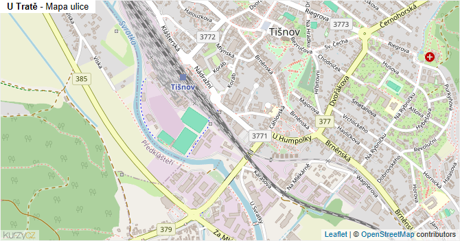 U Tratě - mapa ulice