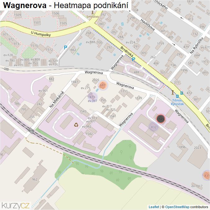 Mapa Wagnerova - Firmy v ulici.