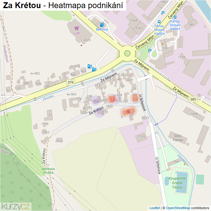 Mapa Za Krétou - Firmy v ulici.